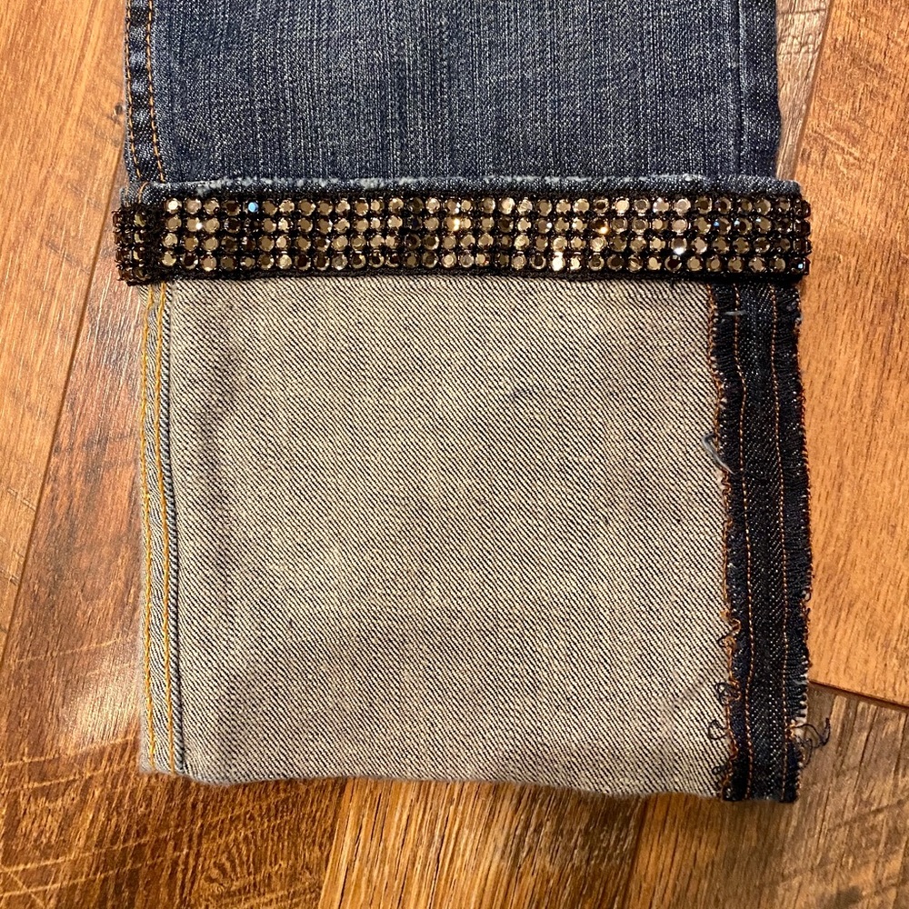 X2 DENIM Laboratory 2076 Rhinestone Cuffed Capris - Picture 3 of 6